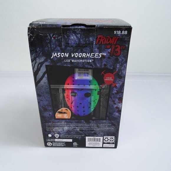 Jason Voorhees Mask Friday 13th LED Wave Motion Projector Halloween Gemmy Light - Picture 2 of 3